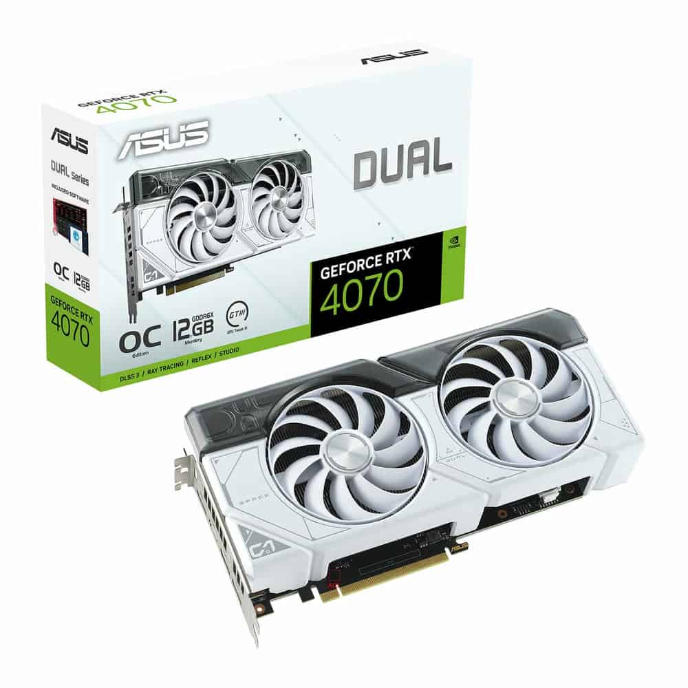 ASUS NVIDIA GeForce RTX 4070 12GB DUAL OC White Ada Lovelace Graphics Card